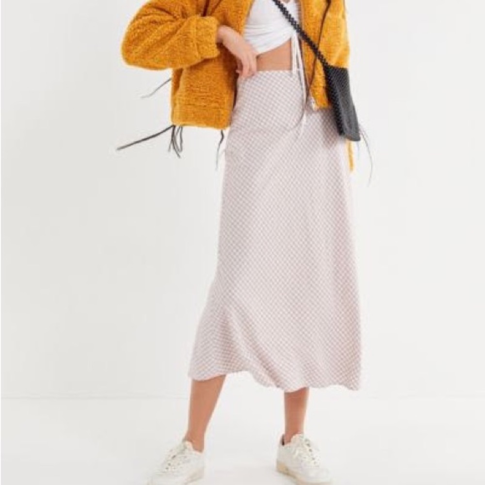 UO Benson Side-Button Midi Skirt